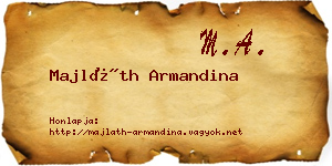 Majláth Armandina névjegykártya